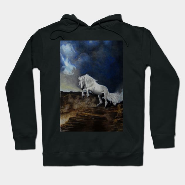 wild and white horse Hoodie by angipangi7